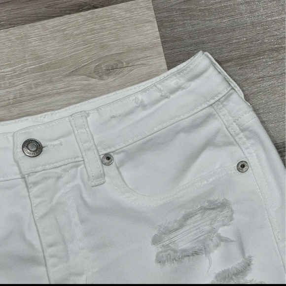American Eagle Outfitters Jean Skirt white Denim Mini Distress - Picture 3 of 8